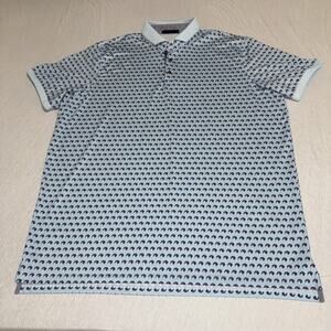 Greyson Golf Polo Shirt Men’s 2XL Blue All Over Print Wolf Performance
